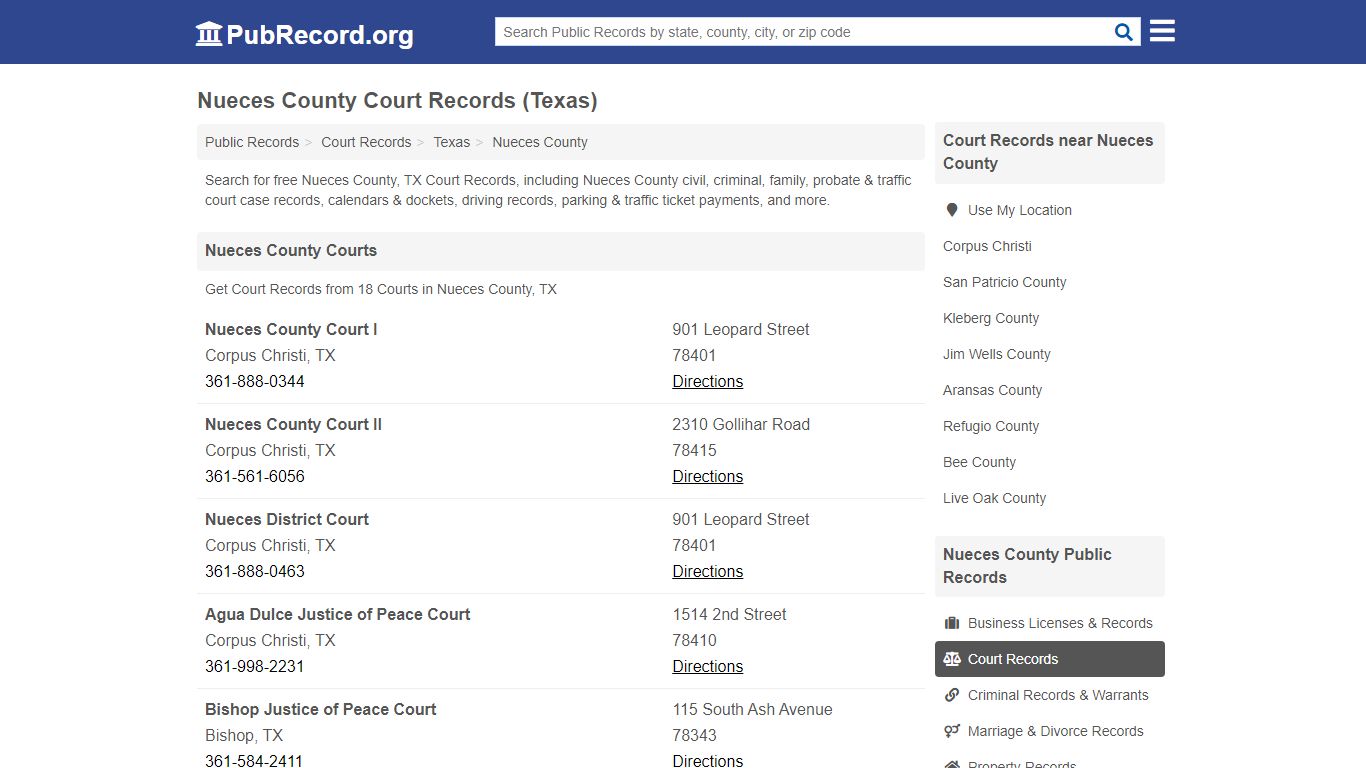 Free Nueces County Court Records (Texas Court Records)